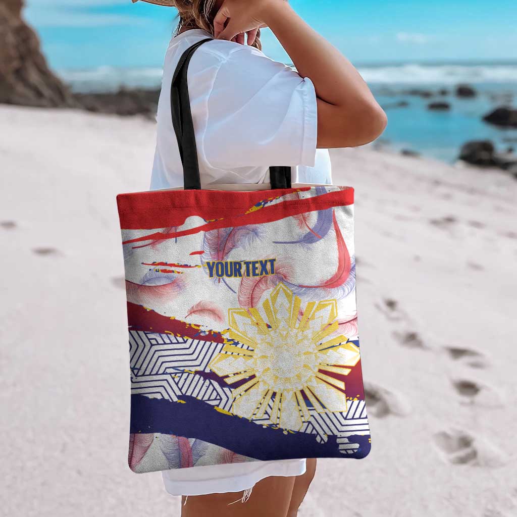 Philippines Sun Tattoo Tote Bag Feathers Filipinas Grunge Style White LT14 - Polynesian Pride