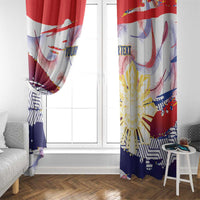 Philippines Sun Tattoo Window Curtain Feathers Filipinas Grunge Style White LT14 - Polynesian Pride