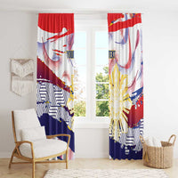 Philippines Sun Tattoo Window Curtain Feathers Filipinas Grunge Style White LT14 - Polynesian Pride