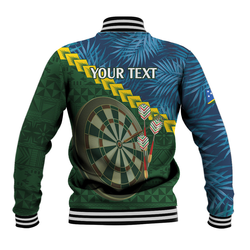 Personalised Solomon Islands Darts Baseball Jacket Tropical Leaves Melanesian Pattern LT14 - Polynesian Pride