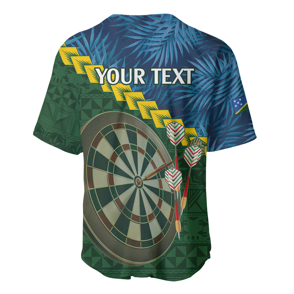 Personalised Solomon Islands Darts Baseball Jersey Tropical Leaves Melanesian Pattern LT14 - Polynesian Pride