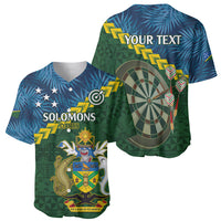 Personalised Solomon Islands Darts Baseball Jersey Tropical Leaves Melanesian Pattern LT14 - Polynesian Pride
