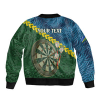 Personalised Solomon Islands Darts Bomber Jacket Tropical Leaves Melanesian Pattern LT14 - Polynesian Pride