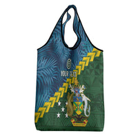 Personalised Solomon Islands Darts Grocery Bag Tropical Leaves Melanesian Pattern LT14 - Polynesian Pride