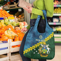 Personalised Solomon Islands Darts Grocery Bag Tropical Leaves Melanesian Pattern LT14 - Polynesian Pride