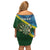 Personalised Solomon Islands Darts Off Shoulder Short Dress Tropical Leaves Melanesian Pattern