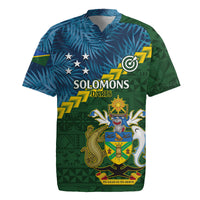 Personalised Solomon Islands Darts Rugby Jersey Tropical Leaves Melanesian Pattern LT14 Green - Polynesian Pride