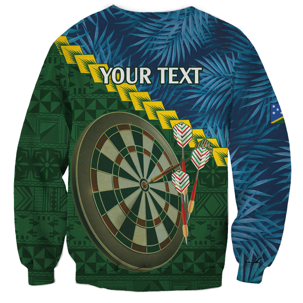 Personalised Solomon Islands Darts Sweatshirt Tropical Leaves Melanesian Pattern LT14 - Polynesian Pride