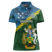 Personalised Solomon Islands Darts Women Polo Shirt Tropical Leaves Melanesian Pattern LT14 Female Green - Polynesian Pride