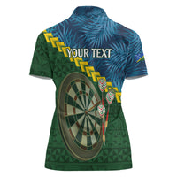 Personalised Solomon Islands Darts Women Polo Shirt Tropical Leaves Melanesian Pattern LT14 - Polynesian Pride