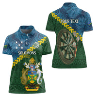 Personalised Solomon Islands Darts Women Polo Shirt Tropical Leaves Melanesian Pattern LT14 - Polynesian Pride