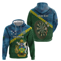 Personalised Solomon Islands Darts Zip Hoodie Tropical Leaves Melanesian Pattern LT14 - Polynesian Pride