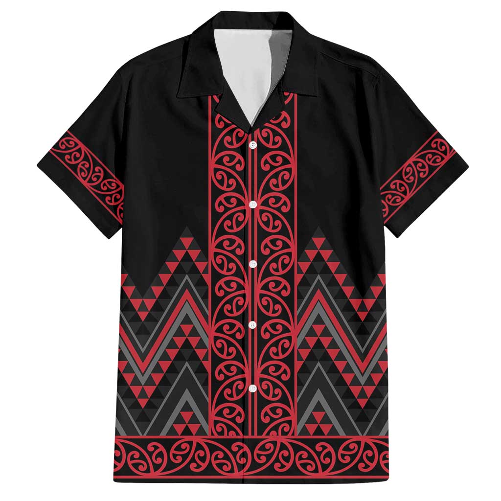 Red Aotearoa Mangopare Kowhaiwhai and Niho Taniwha Hawaiian Shirt Maori New Zealand LT14 Red - Polynesian Pride