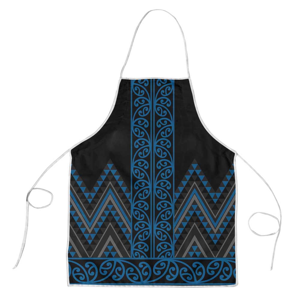 Blue Aotearoa Mangopare Kowhaiwhai Niho Taniwha Apron Maori New Zealand LT14 Blue - Polynesian Pride