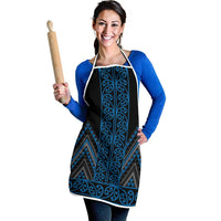 Blue Aotearoa Mangopare Kowhaiwhai Niho Taniwha Apron Maori New Zealand LT14 - Polynesian Pride