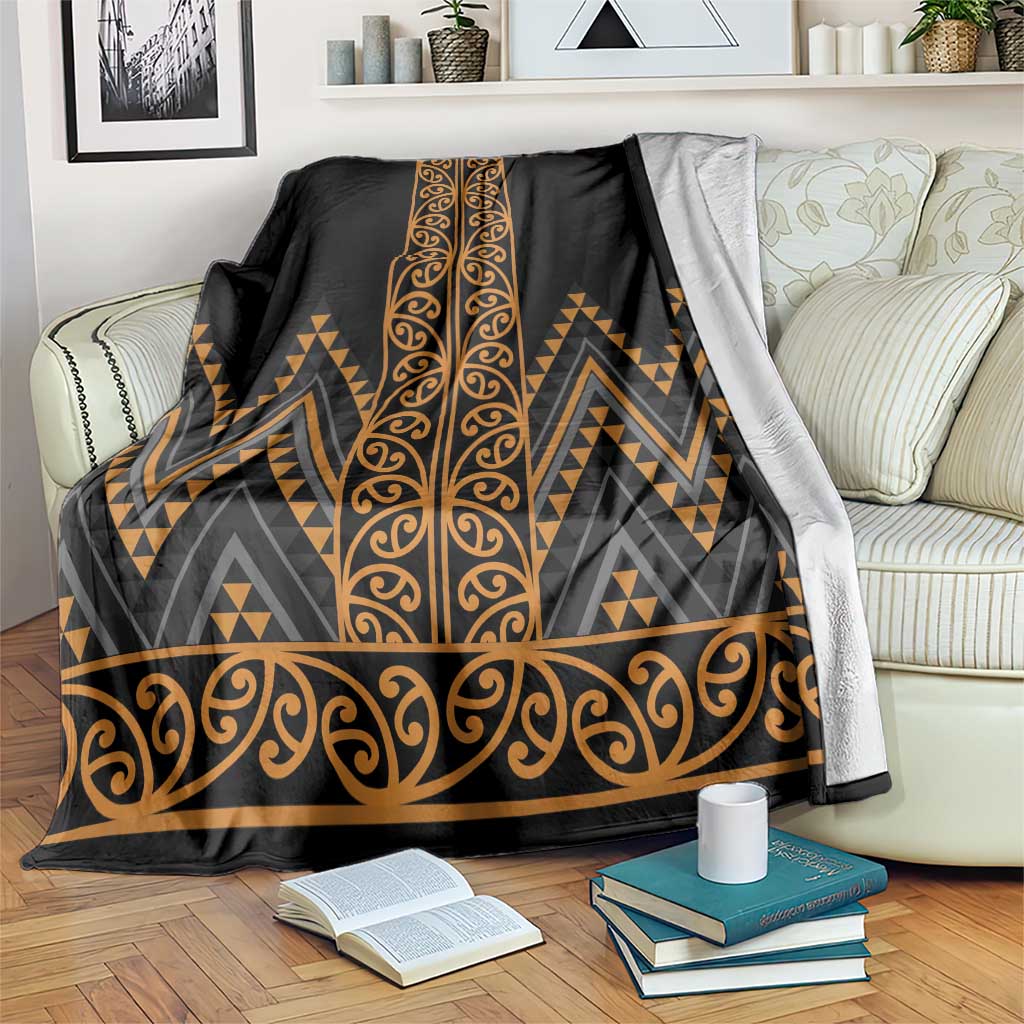 Gold Aotearoa Mangopare Kowhaiwhai and Niho Taniwha Blanket Maori New Zealand LT14 Gold - Polynesian Pride