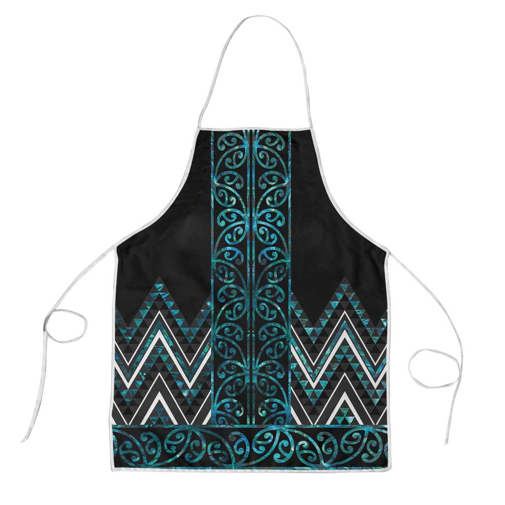 Paua Shell Aotearoa Mangopare Kowhaiwhai Niho Taniwha Apron Maori New Zealand LT14 Turquoise - Polynesian Pride
