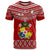 Tonga Rugby T Shirt 2023 World Cup Tongan Kupesi Ngatu Pattern LT14 Red - Polynesian Pride