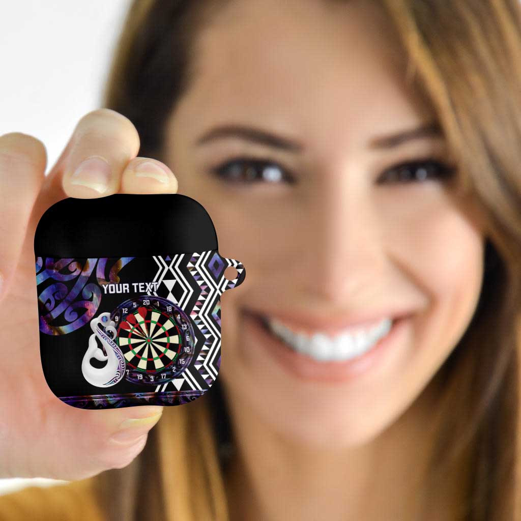 Personalised New Zealand Darts AirPods Case Ngutukaka Manaia Taniko Luxury Purple LT14 Purple - Polynesian Pride