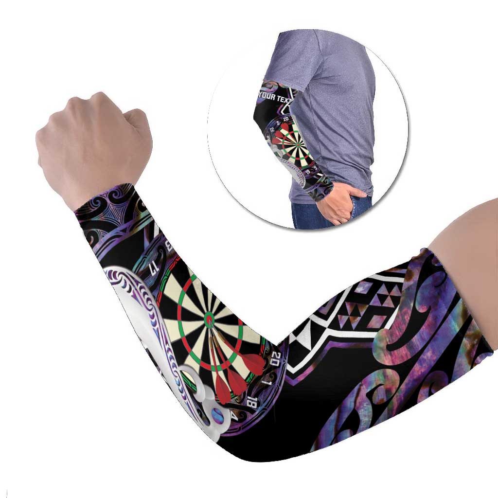 Personalised New Zealand Darts Arm Sleeves Ngutukaka Manaia Taniko Luxury Purple LT14 Set of 2 Purple - Polynesian Pride