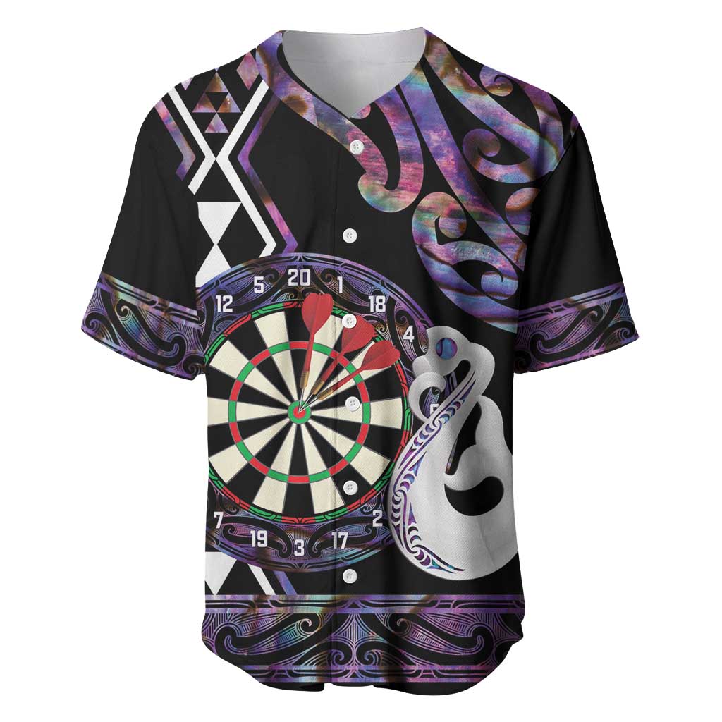 Personalised New Zealand Darts Baseball Jersey Ngutukaka Manaia Taniko Luxury Purple LT14 Purple - Polynesian Pride