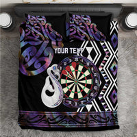 Personalised New Zealand Darts Bedding Set Ngutukaka Manaia Taniko Luxury Purple LT14 Purple - Polynesian Pride