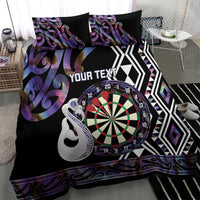 Personalised New Zealand Darts Bedding Set Ngutukaka Manaia Taniko Luxury Purple LT14 - Polynesian Pride