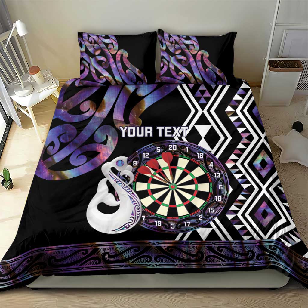 Personalised New Zealand Darts Bedding Set Ngutukaka Manaia Taniko Luxury Purple LT14 - Polynesian Pride