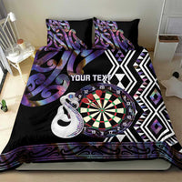 Personalised New Zealand Darts Bedding Set Ngutukaka Manaia Taniko Luxury Purple LT14 - Polynesian Pride