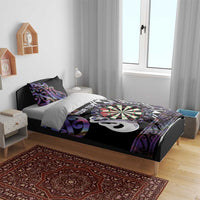 Personalised New Zealand Darts Bedding Set Ngutukaka Manaia Taniko Luxury Purple LT14 - Polynesian Pride