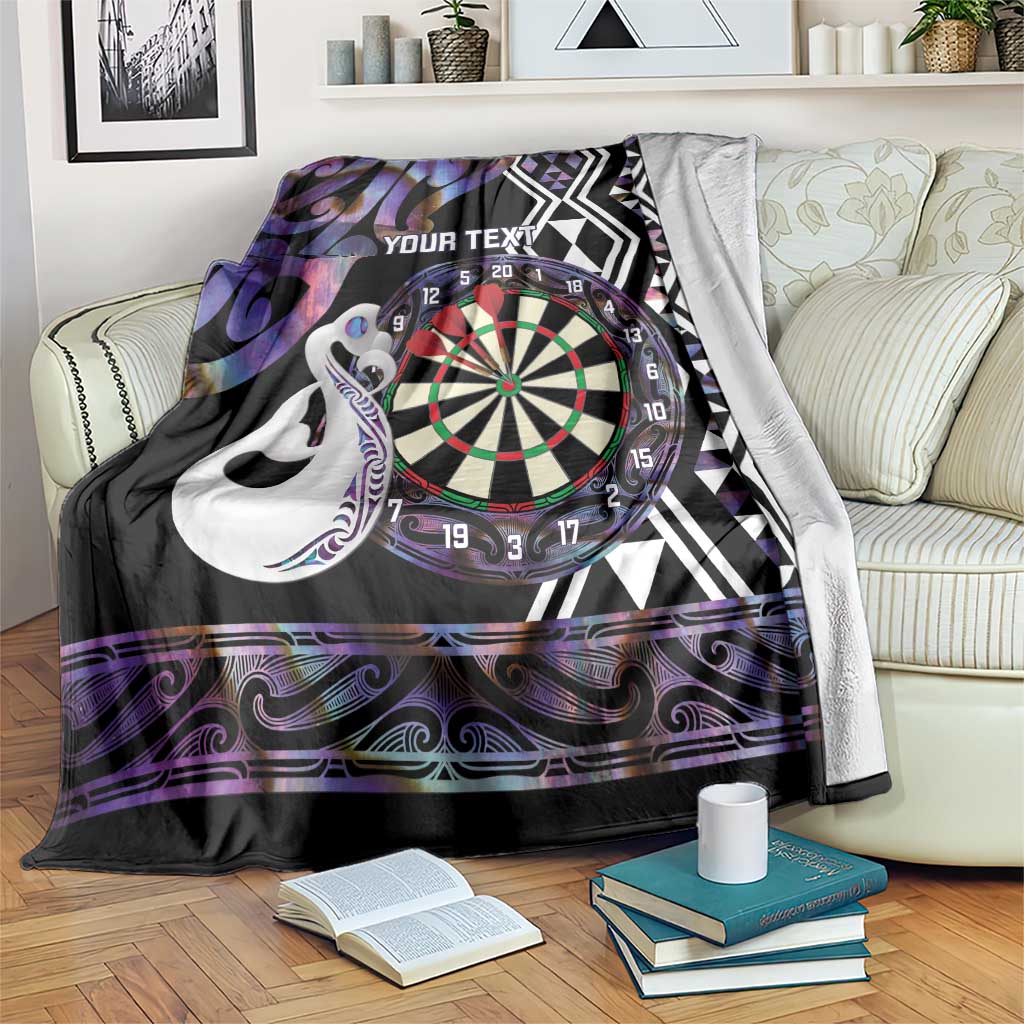 Personalised New Zealand Darts Blanket Ngutukaka Manaia Taniko Luxury Purple LT14 Purple - Polynesian Pride