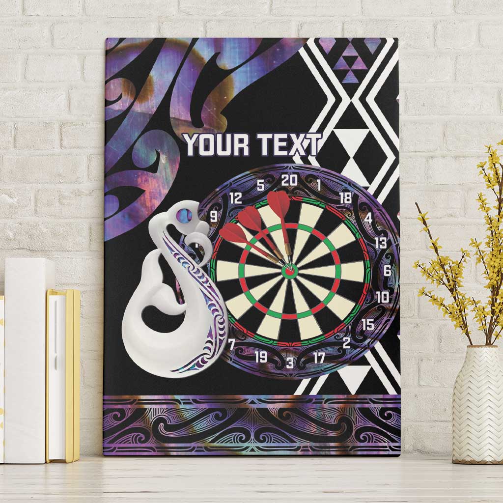 Personalised New Zealand Darts Canvas Wall Art Ngutukaka Manaia Taniko Luxury Purple LT14 Without Frame Purple - Polynesian Pride