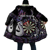 Personalised New Zealand Darts Cloak Ngutukaka Manaia Taniko Luxury Purple LT14 - Polynesian Pride