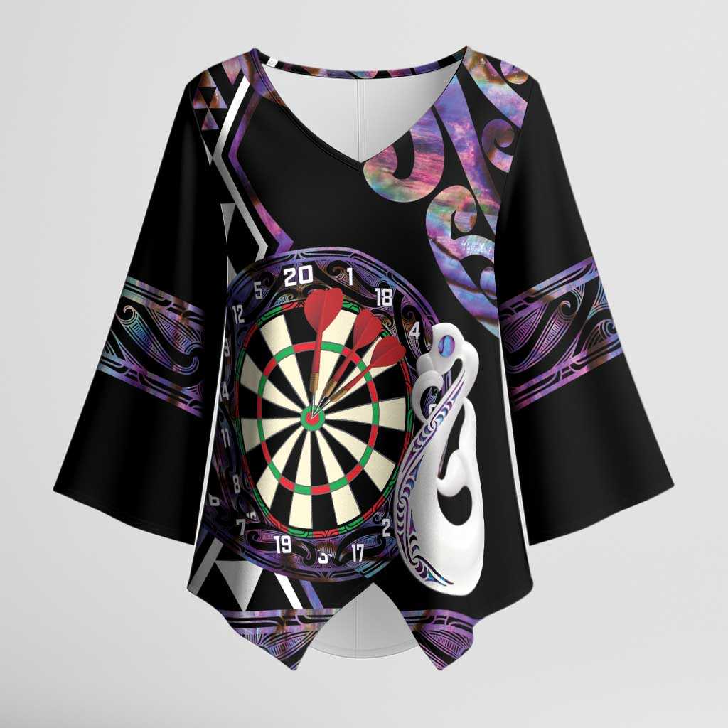 Personalised New Zealand Darts Kimono Sleeve Blouse Ngutukaka Manaia Taniko Luxury Purple LT14 Female Purple - Polynesian Pride