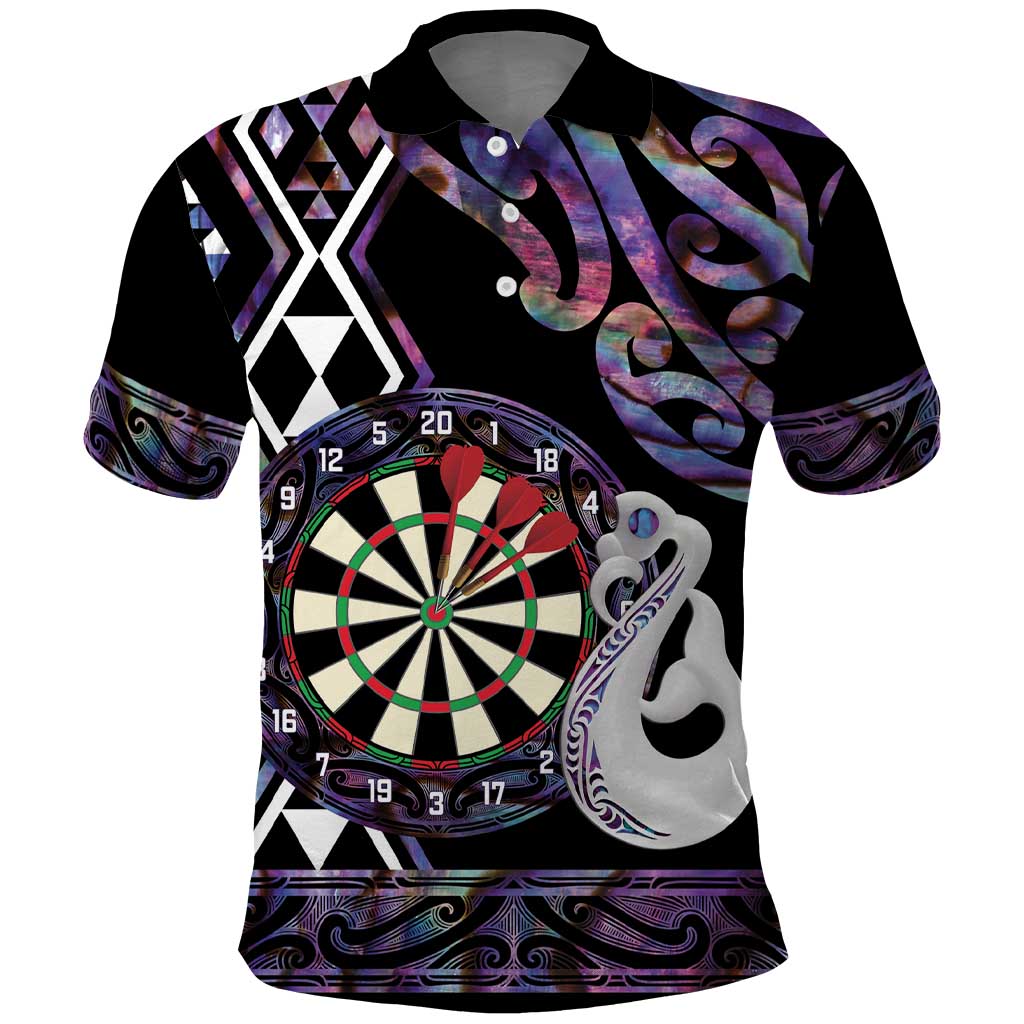 Personalised New Zealand Darts Polo Shirt Ngutukaka Manaia Taniko Luxury Purple LT14 Purple - Polynesian Pride