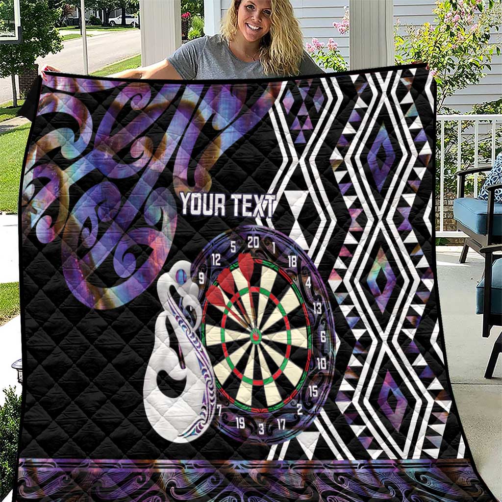 Personalised New Zealand Darts Quilt Ngutukaka Manaia Taniko Luxury Purple LT14 Purple - Polynesian Pride