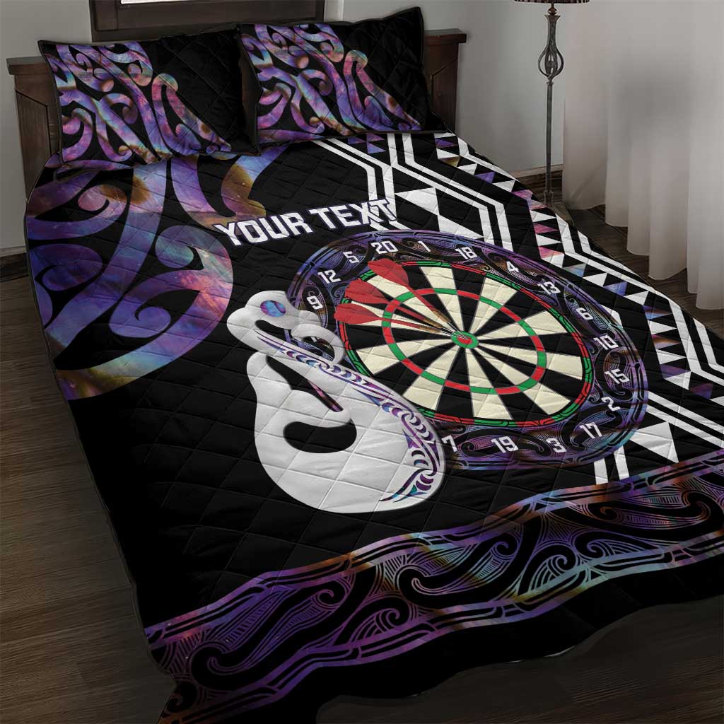Personalised New Zealand Darts Quilt Bed Set Ngutukaka Manaia Taniko Luxury Purple LT14 Purple - Polynesian Pride