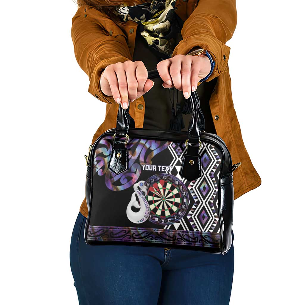 Personalised New Zealand Darts Shoulder Handbag Ngutukaka Manaia Taniko Luxury Purple LT14 One Size Purple - Polynesian Pride