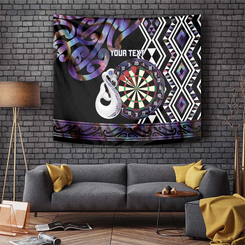 Personalised New Zealand Darts Tapestry Ngutukaka Manaia Taniko Luxury Purple LT14 Purple - Polynesian Pride