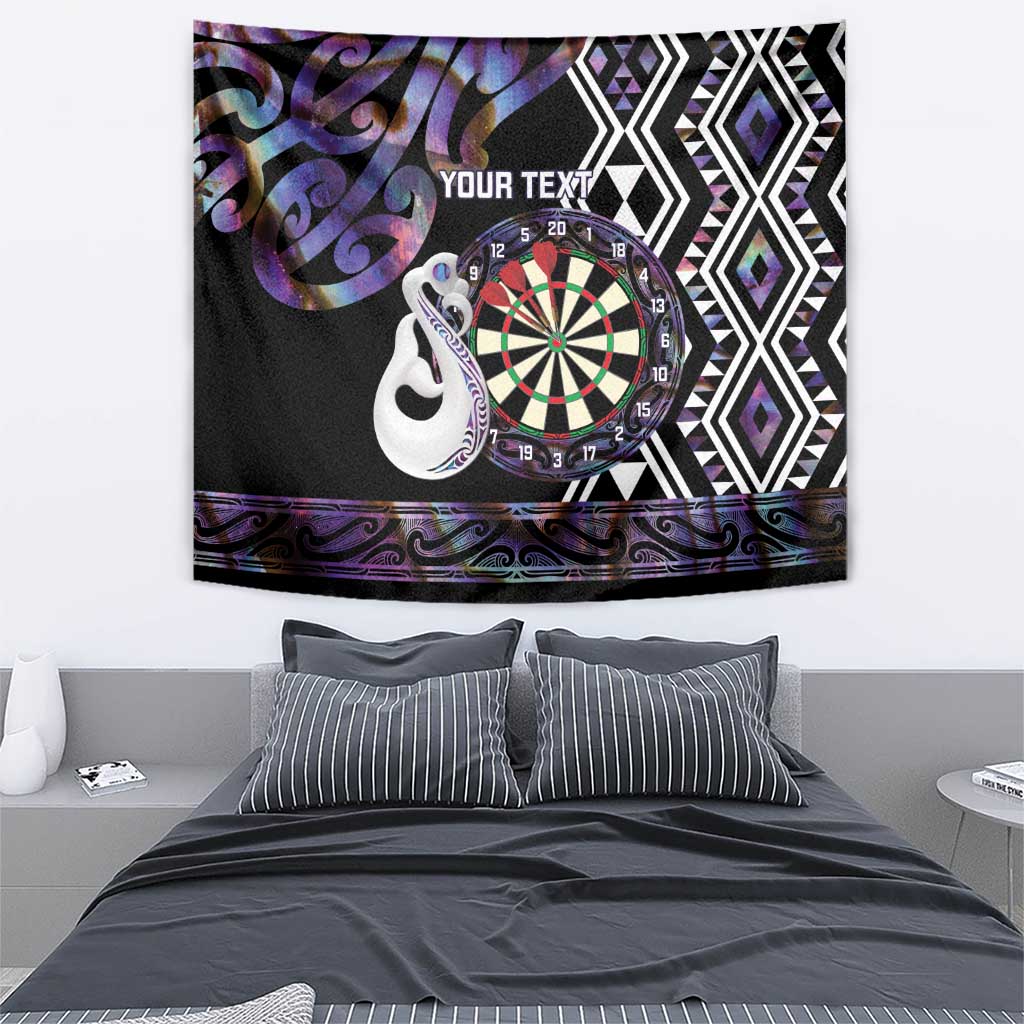 Personalised New Zealand Darts Tapestry Ngutukaka Manaia Taniko Luxury Purple LT14 - Polynesian Pride