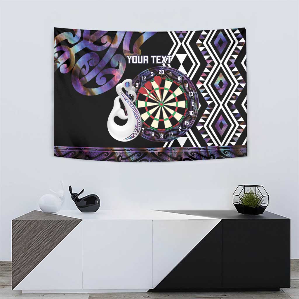 Personalised New Zealand Darts Tapestry Ngutukaka Manaia Taniko Luxury Purple LT14 - Polynesian Pride