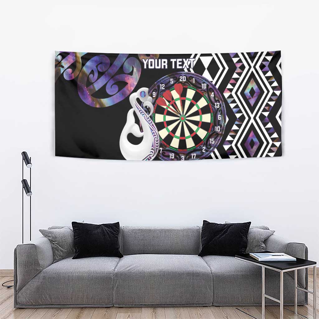 Personalised New Zealand Darts Tapestry Ngutukaka Manaia Taniko Luxury Purple LT14 - Polynesian Pride