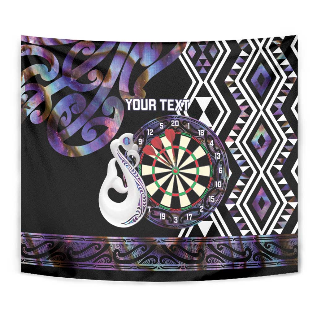 Personalised New Zealand Darts Tapestry Ngutukaka Manaia Taniko Luxury Purple LT14 - Polynesian Pride