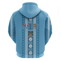 Fiji Day 1970 Hoodie For Fiji Ever Fiji Tapa Pattern Blue LT14 - Polynesian Pride