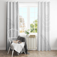 Tonga White Sunday Window Curtain Fakame Tongan Ngatu Turtle LT14 - Polynesian Pride