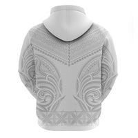 Niue White Sunday Zip Hoodie Aho Tapu Fanau Hiapo Pattern LT14 - Polynesian Pride