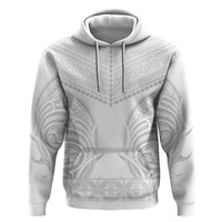 Niue White Sunday Zip Hoodie Aho Tapu Fanau Hiapo Pattern LT14 Pullover Hoodie White - Polynesian Pride