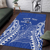 Custom Manu Samoa Rugby 2024 Area Rug Go Champions Samoan Tattoo LT14 Blue - Polynesian Pride