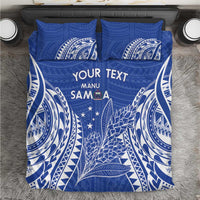 Custom Manu Samoa Rugby 2024 Bedding Set Go Champions Samoan Tattoo LT14 Blue - Polynesian Pride