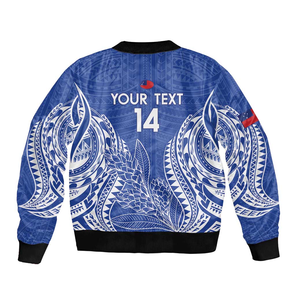 Custom Manu Samoa Rugby 2024 Bomber Jacket Go Champions Samoan Tattoo LT14 - Polynesian Pride